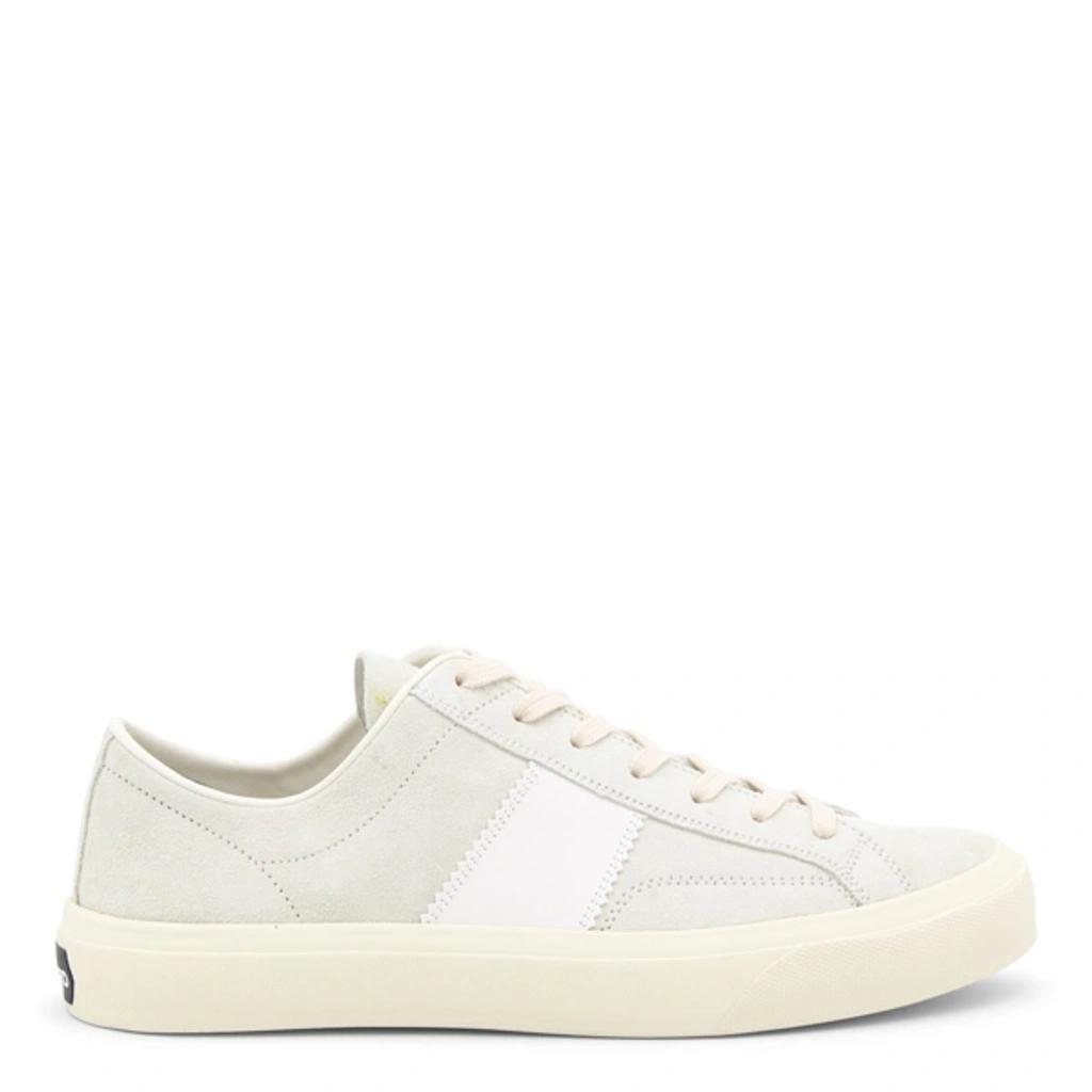 TOM FORD Logo-patch Lace-up Sneakers In White Product Image