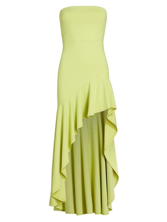 Womens Tube Ruffle High-Low Maxi Dress Product Image