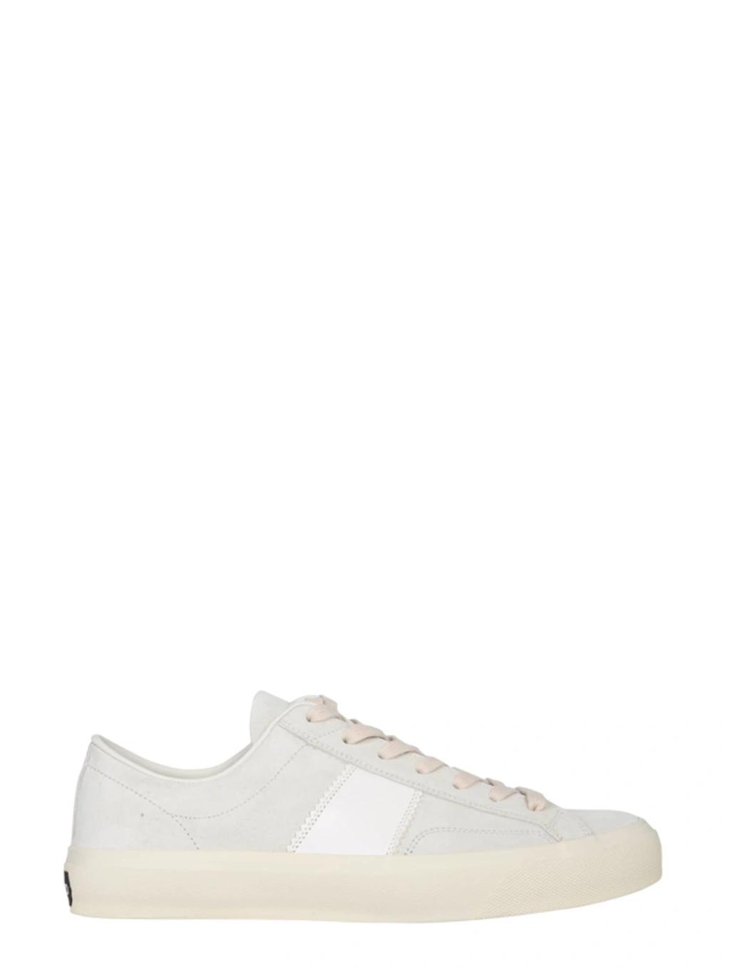 TOM FORD Cambridge Leather Low Top Sneakers In Grey Product Image