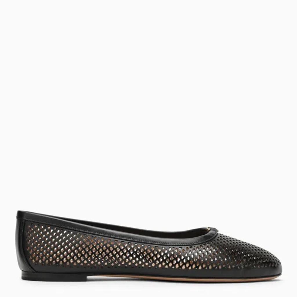 CHLOÉ Marcie Leather Ballerina Flats In Black Product Image