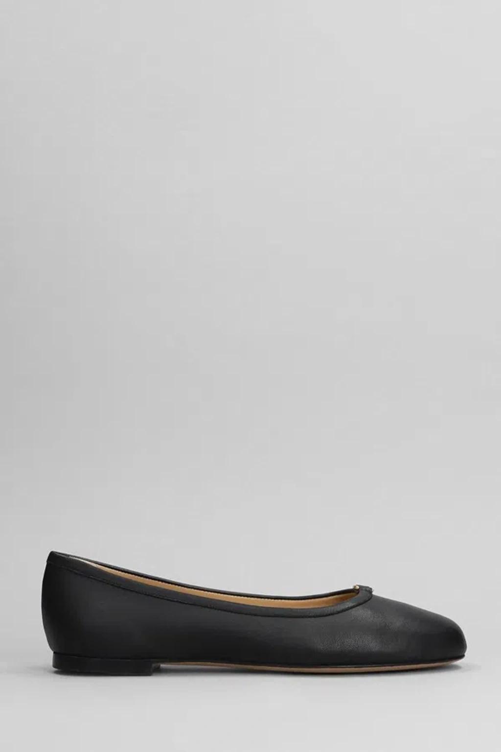 Marcie Leather Ballet Flats In Black Product Image