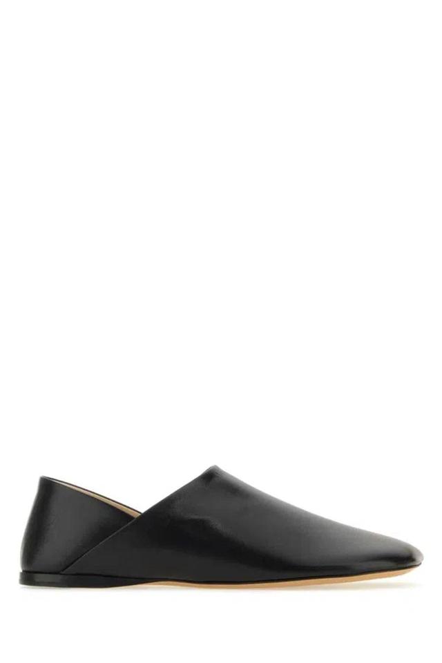 Toy Leather Slippers In Black Product Image