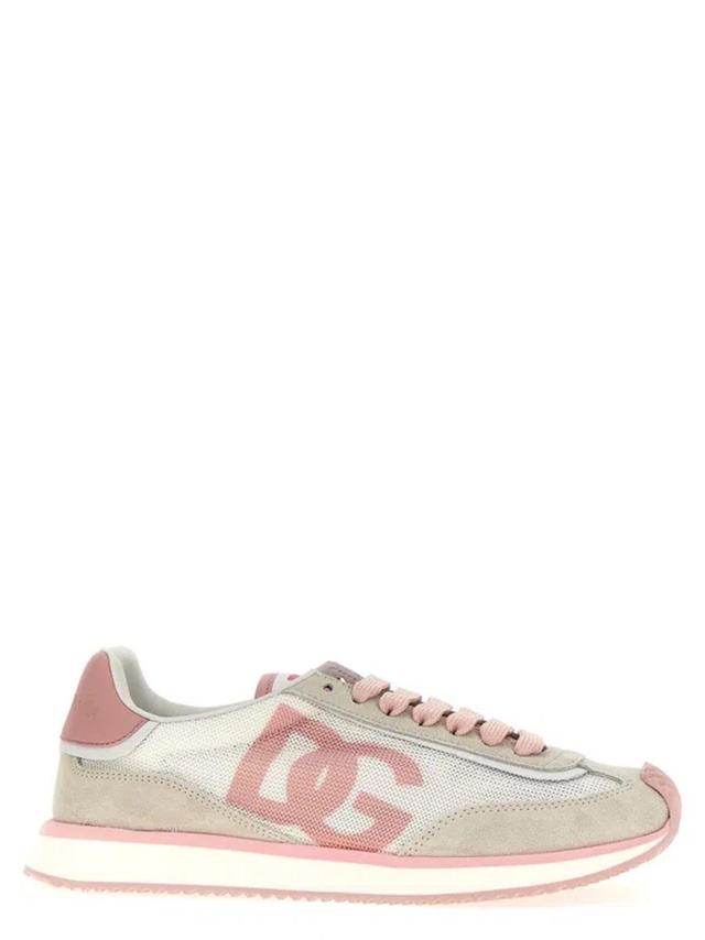 DOLCE & GABBANA Pink Logo Sneakers Product Image