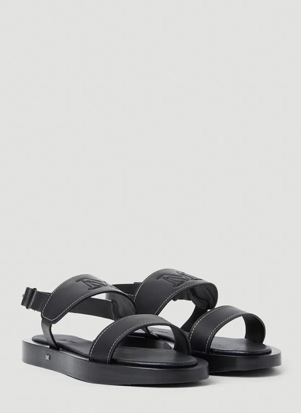 MAX MARA Woman Sandals Black Size 5 Leather Product Image