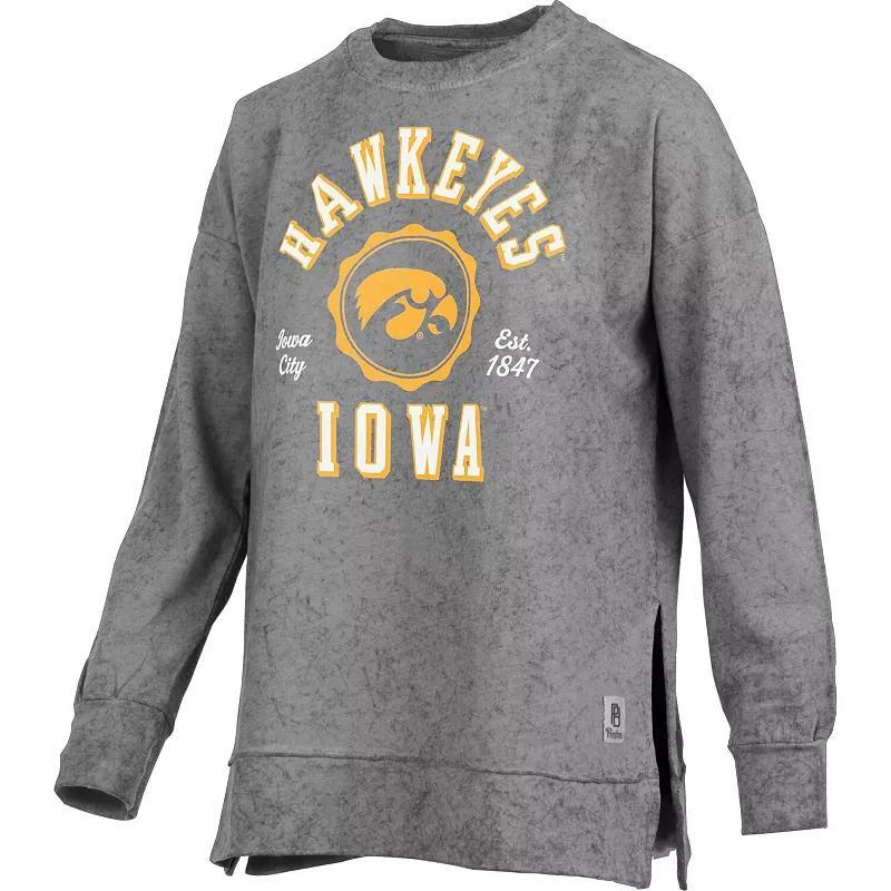 Womens Pressbox Iowa Hawkeyes Sun Washed Bishop Pullover Sweatshirt Product Image