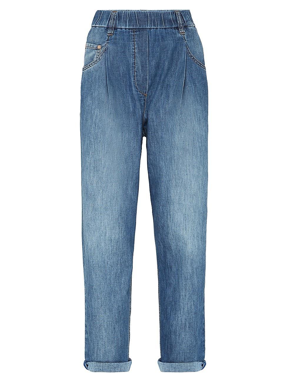 Womens Lightweight Denim Baggy Trousers Product Image