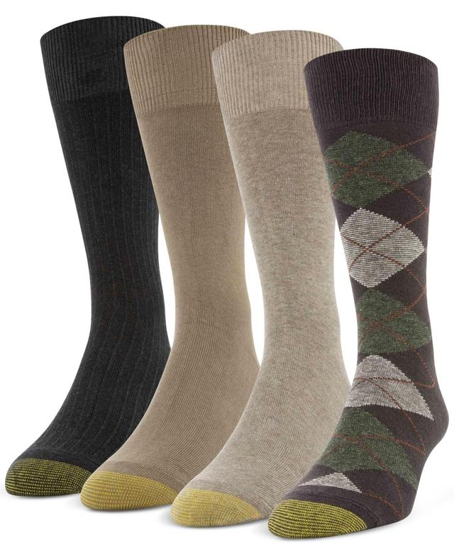 Mens 4-Pack Casual Argyle Crew Socks, Created for Macys Product Image