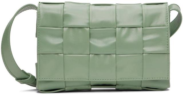 BOTTEGA VENETA Green Small Cassette Messenger Bag In 3402 New Saugesilver Product Image