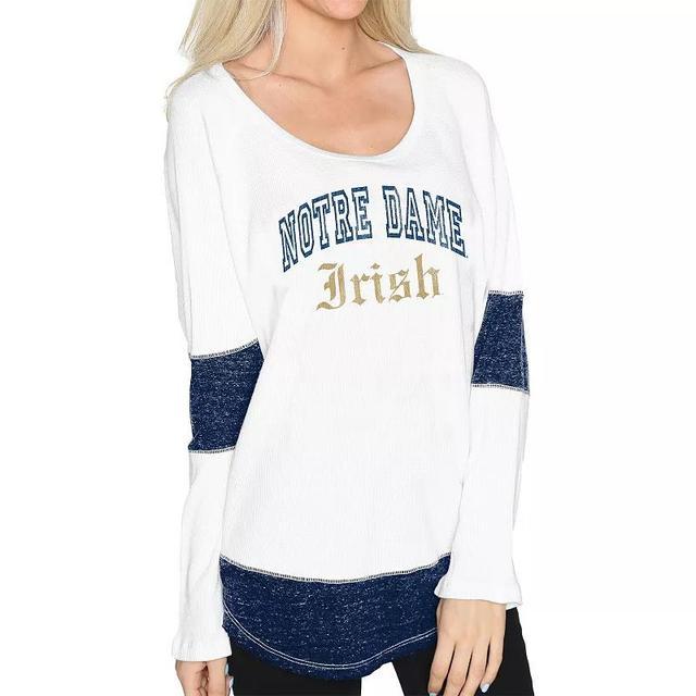 Womens Original Retro Brand Notre Dame Fighting Irish Contrast Boyfriend Thermal Long Sleeve T-Shirt Product Image