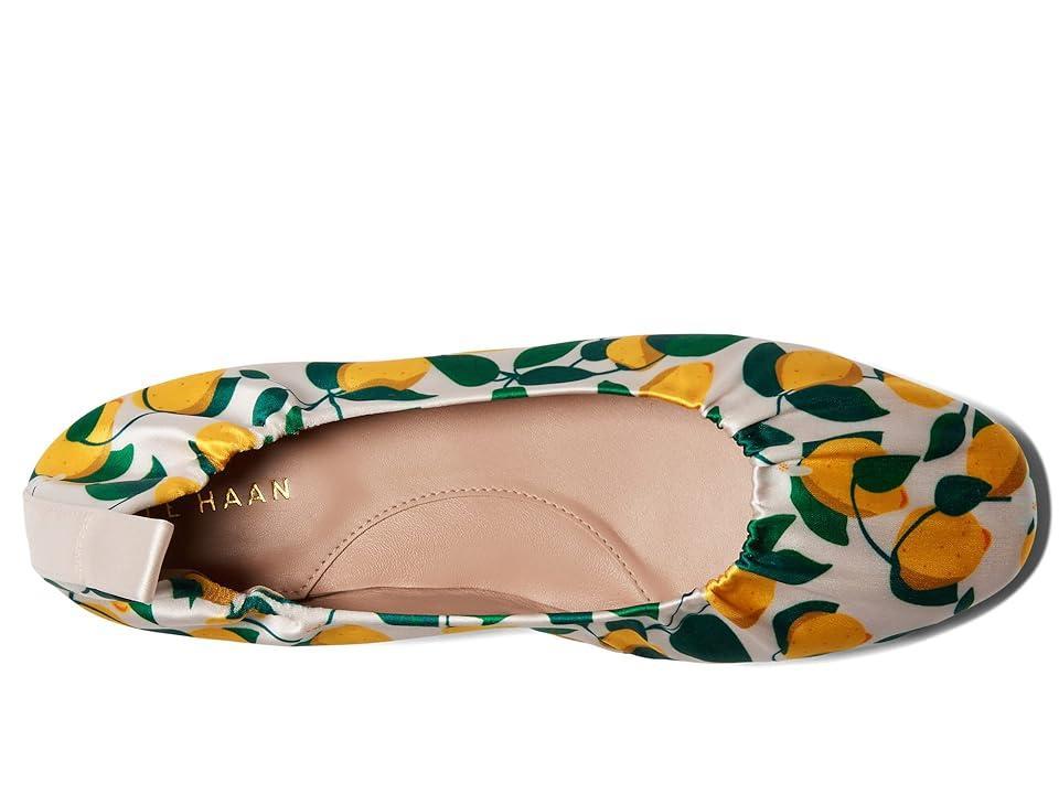 Cole Haan York Soft Ballet (Rosewater Lemon Printed Satin) Women's Shoes Product Image