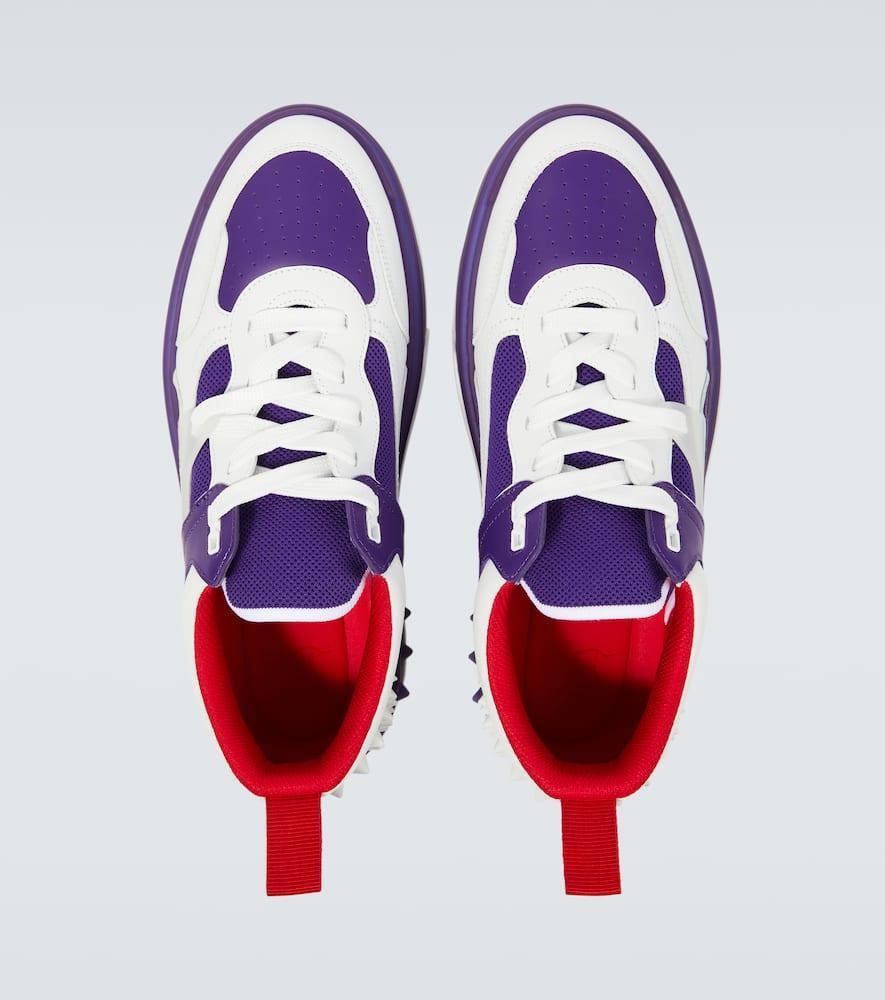 CHRISTIAN LOUBOUTIN Astroloubi Leather Sneakers In Purple Product Image