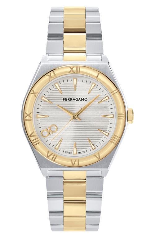 Salvatore Ferragamo Mens Swiss Vega Upper East Two-Tone Stainless Steel Bracelet Watch 40mm Product Image