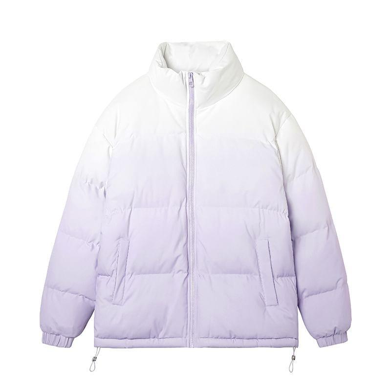 Gradient Zip Puffer Jacket Product Image