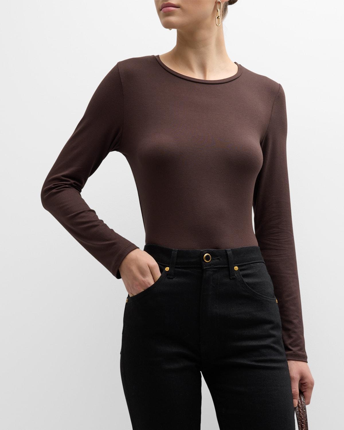 Womens Soft Touch Crewneck Long-Sleeve Top Product Image