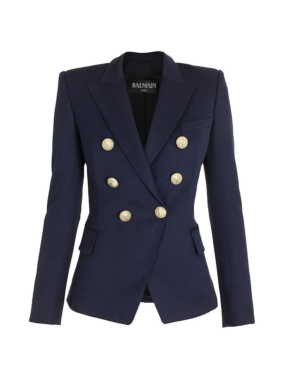 Womens Wool Double-Breasted Jacket Product Image