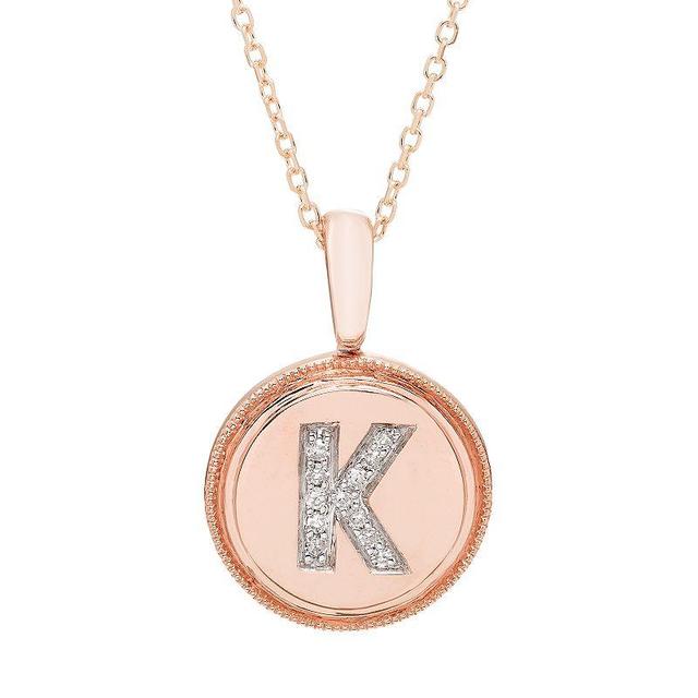 Diamond Accent Initial Pendant in 14k Rose - L Product Image