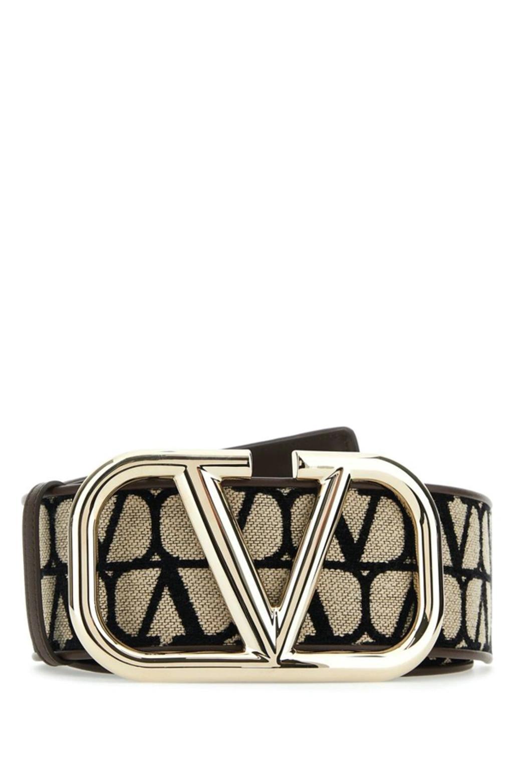 Valentino Toile Iconographe Vlogo Plaque Belt In Multicolor Product Image