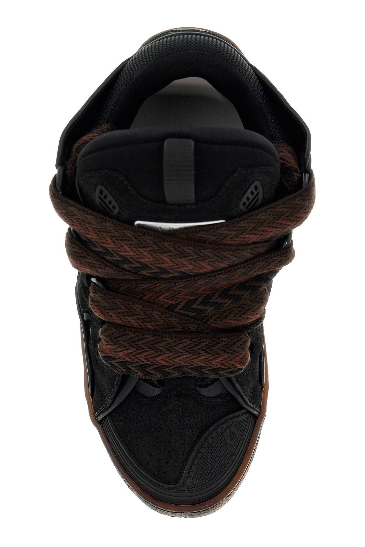 LANVIN Curb Leather Sneakers In Dark Brown,brown Product Image