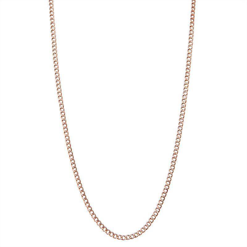 Jordan Blue 10k Gold Curb Chain Necklace, Womens 10k Rose Gold Product Image