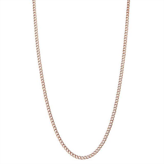 Jordan Blue 10k Gold Curb Chain Necklace, Womens Pink Product Image