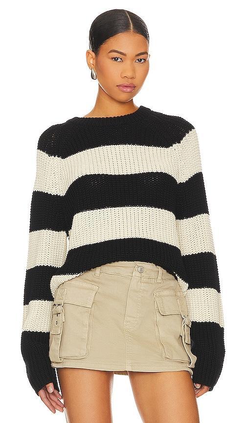 Velvet by Graham & Spencer Ciara Sweater in Ivory, Black. - size XL (also in L) Product Image