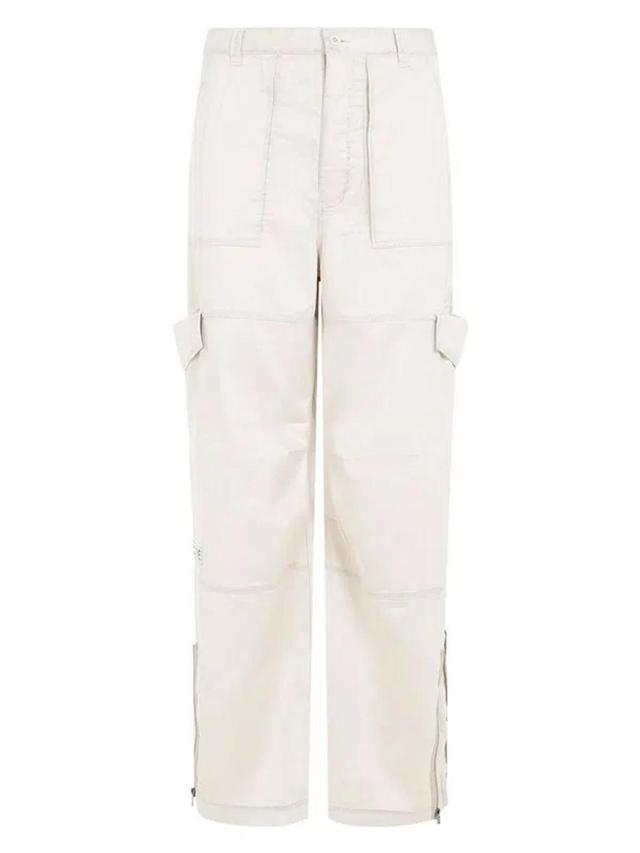 Wide-leg Cargo Trousers In Beige Product Image