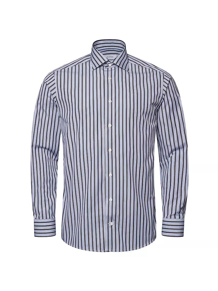 Contemporary-Fit Striped Poplin Shirt Product Image