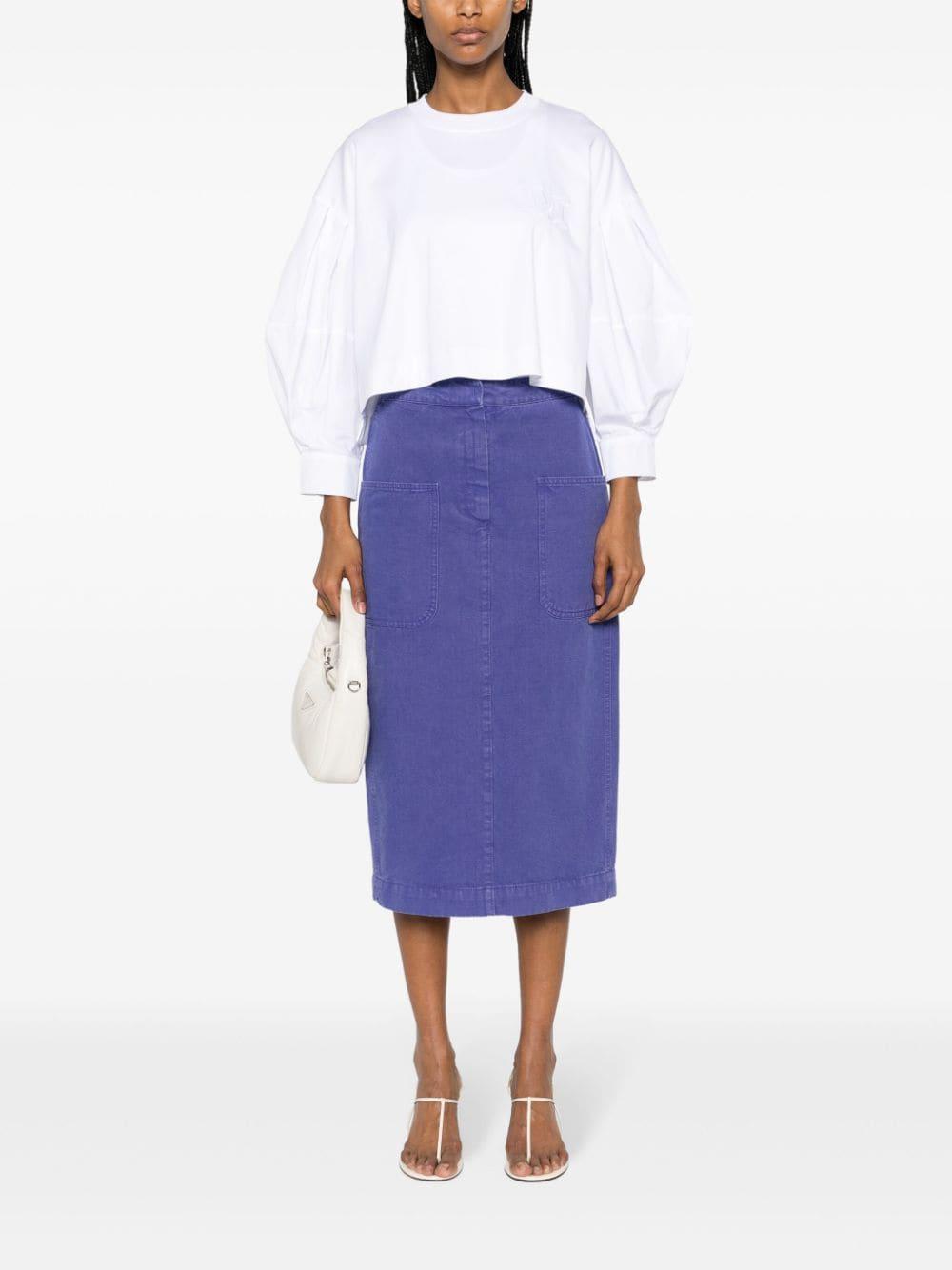 Canvas Pencil Skirt In Purple product image