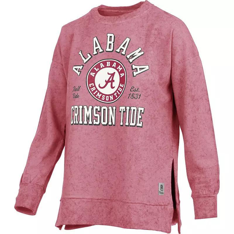 Womens Pressbox Crimson Alabama Crimson Tide Sun Washed Bishop Pullover Sweatshirt Product Image