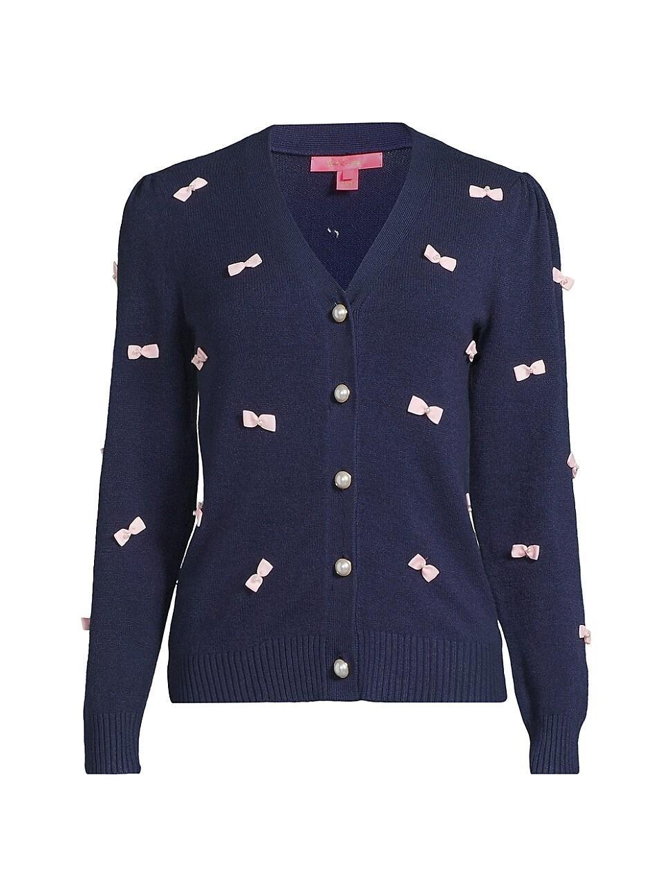 Womens Keane Bow-Embellished Knit Cardigan Product Image