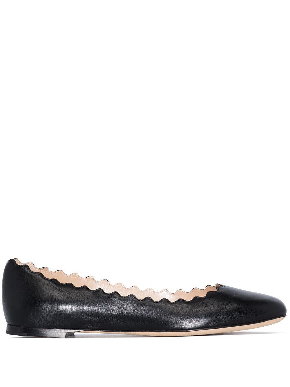 Lauren Leather Ballet Flats In Black Product Image