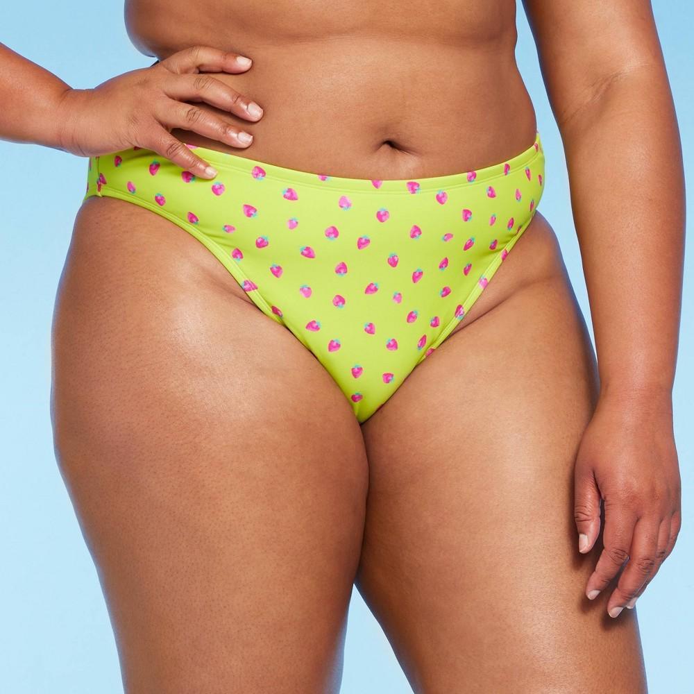 Womens High Leg Extra Cheeky Bikini Bottom - Wild Fable Strawberry Print 3X Product Image