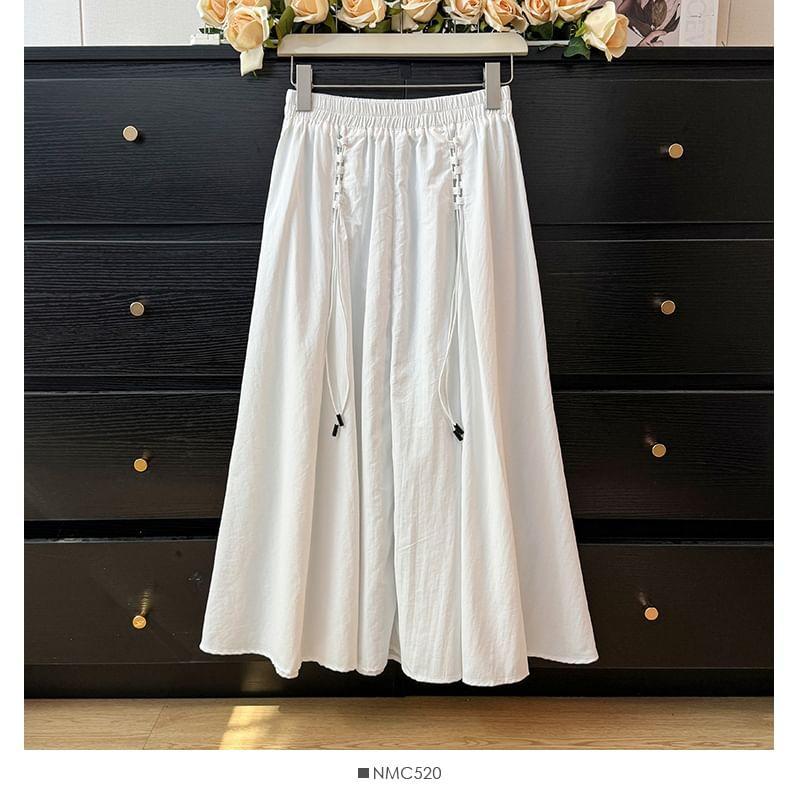 High-Waist A-Line Midi Skirt product image