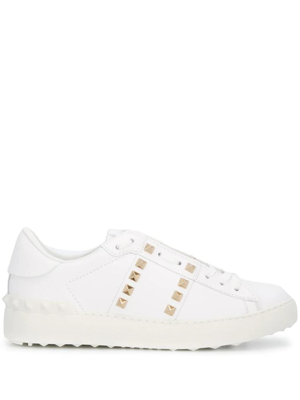 White Rockstud Untitled Open Sneakers In White 1 Product Image