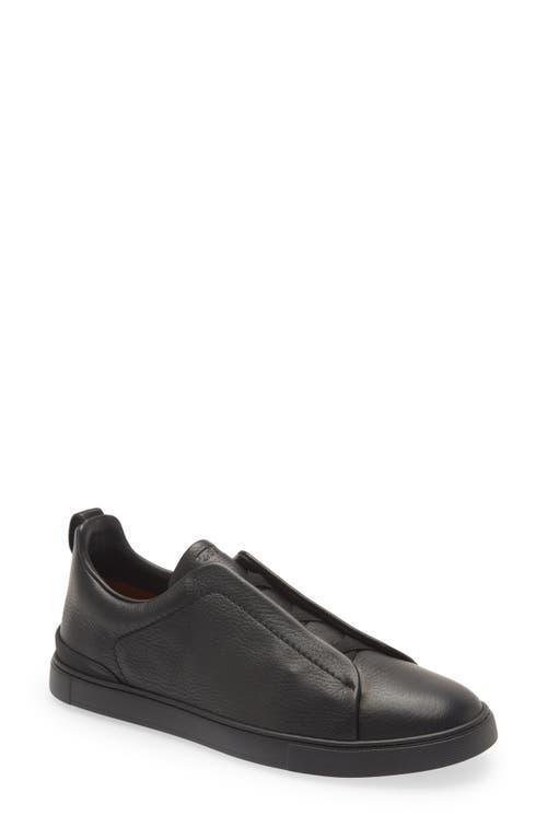 ZEGNA Triple Stitch Deerskin Leather Slip-On Sneaker Product Image