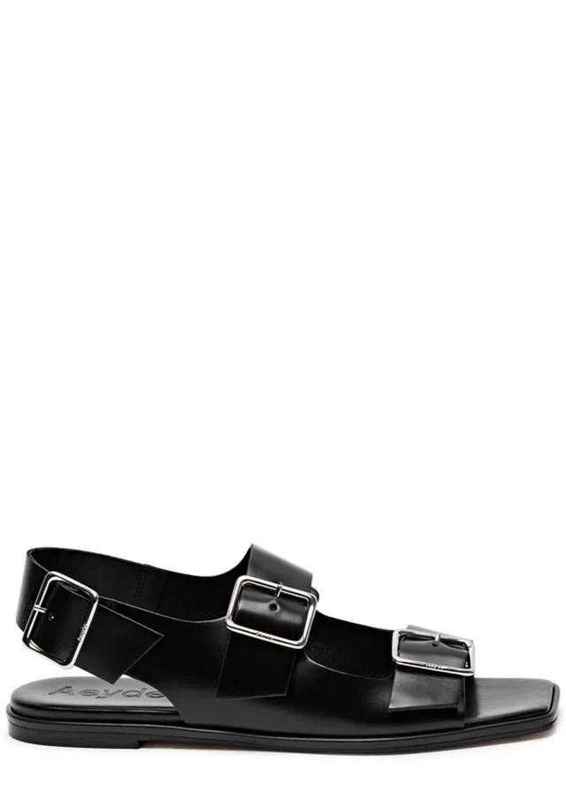 Thekla Leather Dual Buckle Slingback Sandals In Black Product Image