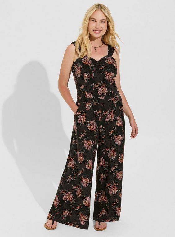 High-Rise Wide-Leg Pull On Challis Wide Leg Pant product image