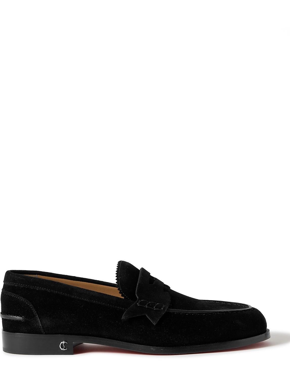 CHRISTIAN LOUBOUTIN No Penny Suede Loafers In Black Product Image