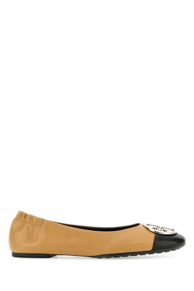 TORY BURCH Claire Cap Toe Ballet Flat In Ginger Shortbread/black Product Image