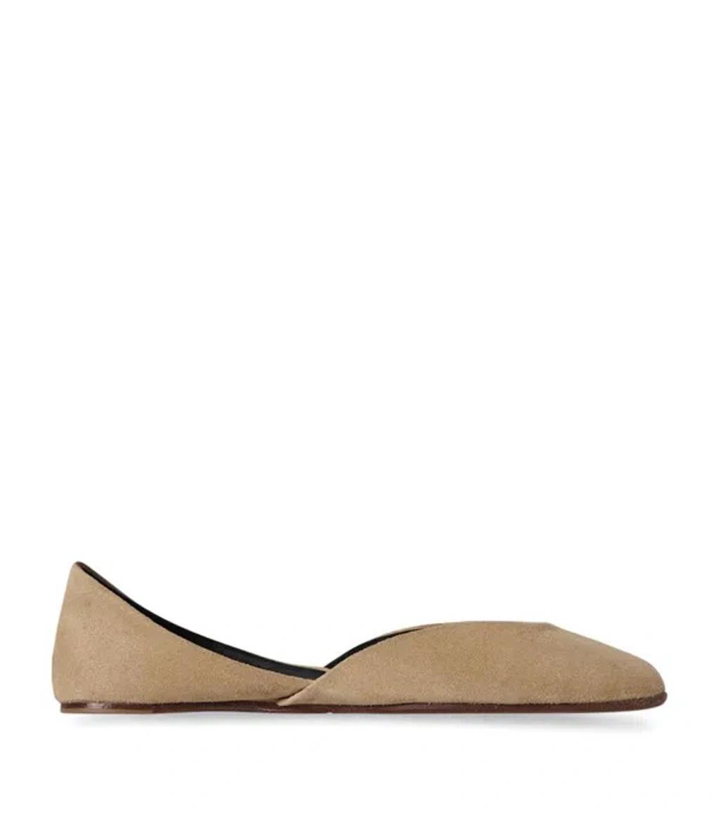 THE ROW Suede Gemma Ballet Flats In Trench Product Image