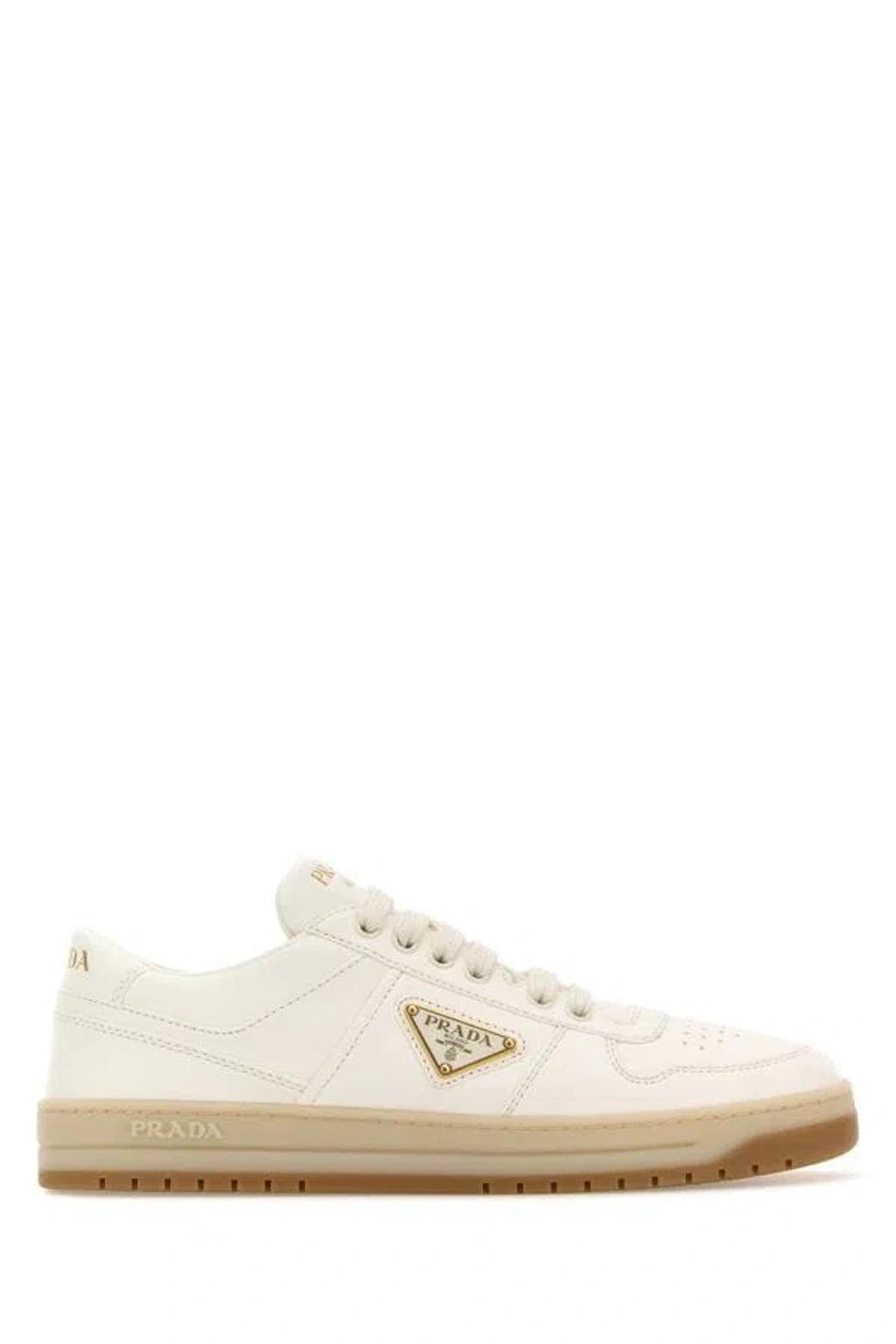 Downtown Nappa Leather Sneakers In Ivory Product Image