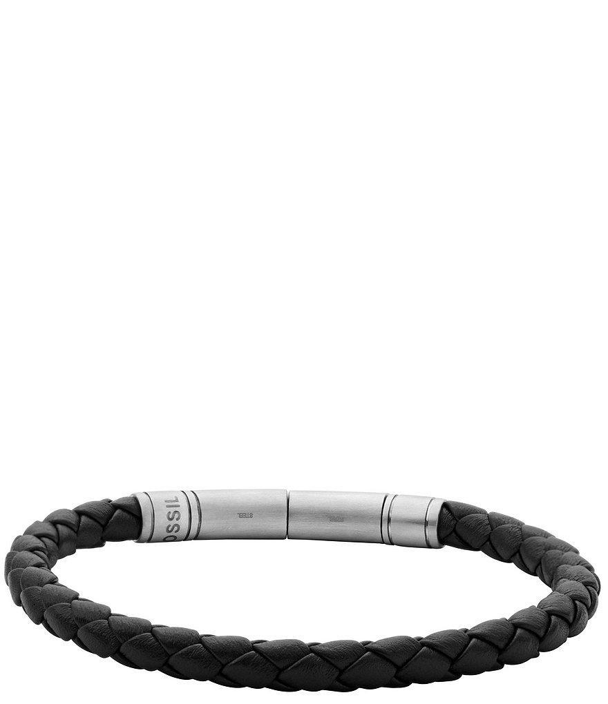 Fossil Men's Vintage Casual Braided Leather Bracelet Product Image