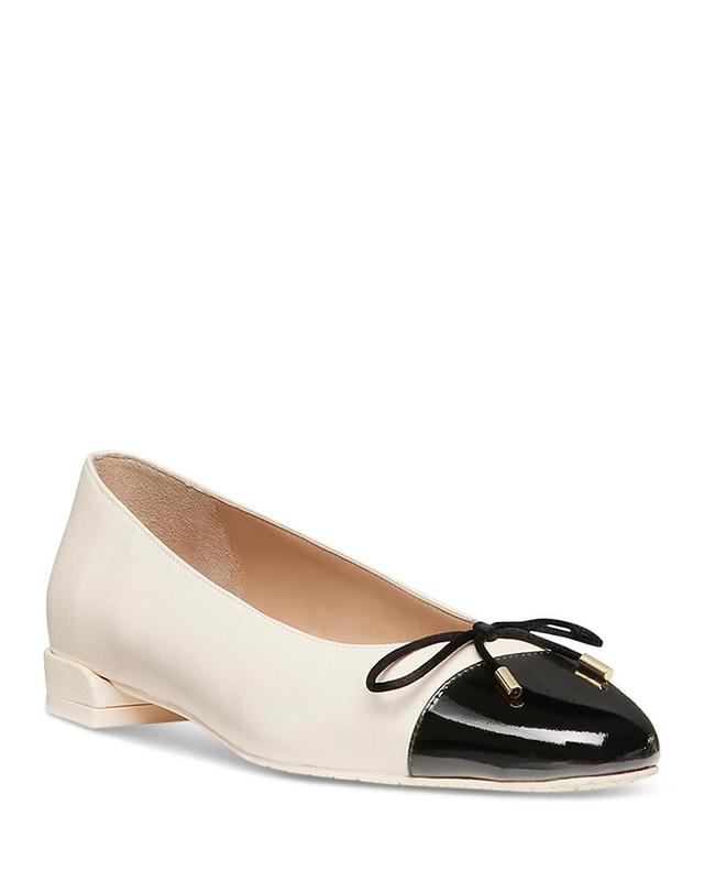 Stuart Weitzman Sleek Cap Toe Bow Flat Product Image