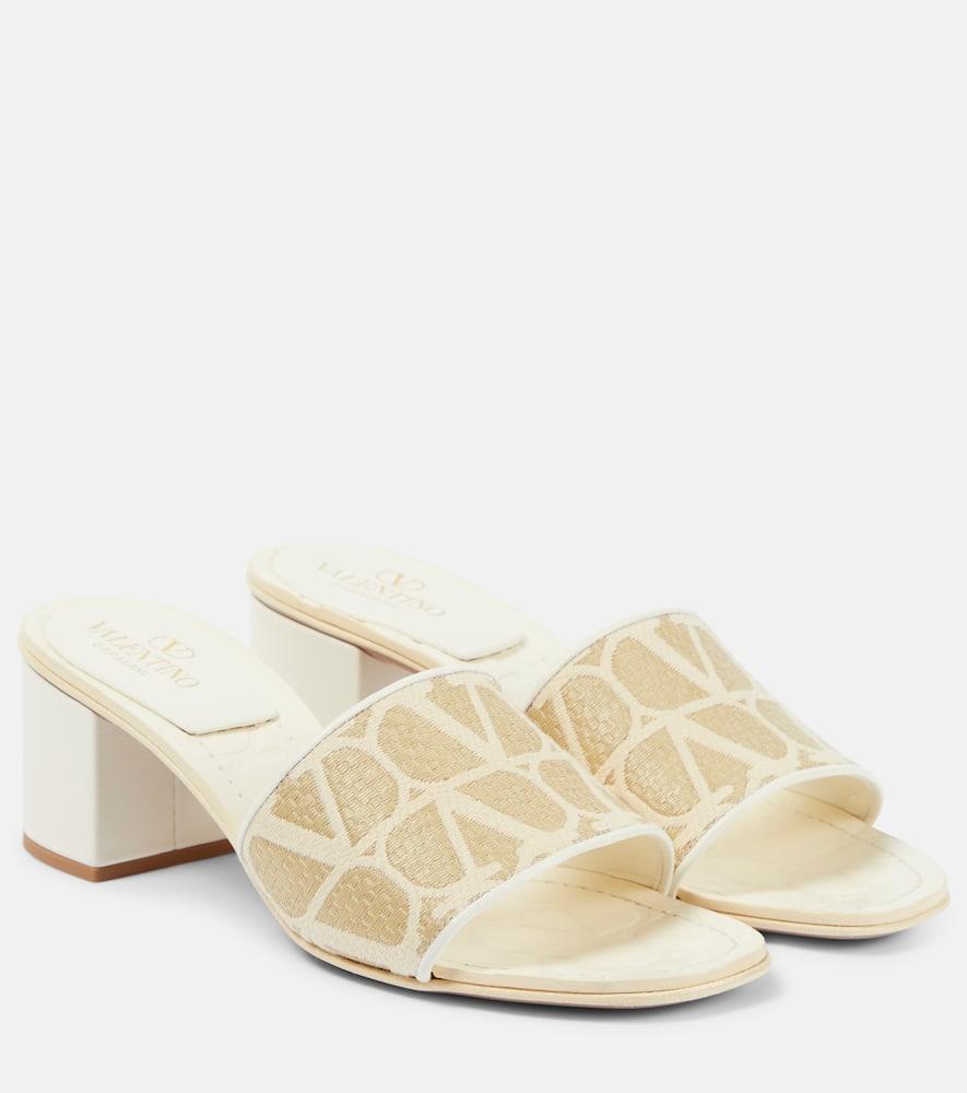 Valentino Vlogo 50 Toile Iconographe Sandal In Beige Product Image