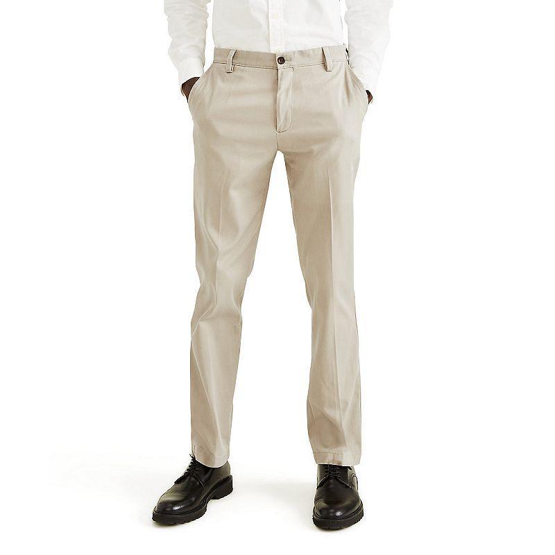 Mens Dockers Stretch Easy Khaki Straight-Fit Flat-Front Pants Blue Product Image