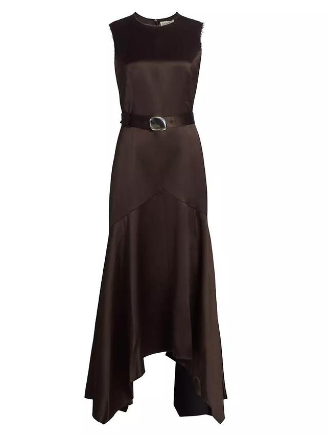 Carla Belted Satin Maxi Dress Product Image