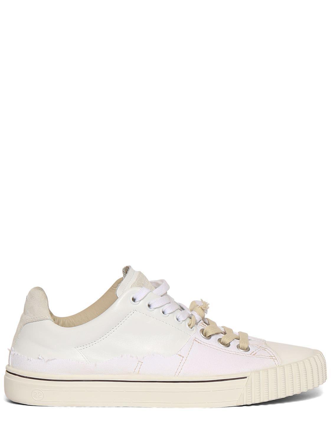 Evolution Canvas Leather Low-top Sneakers In White Product Image