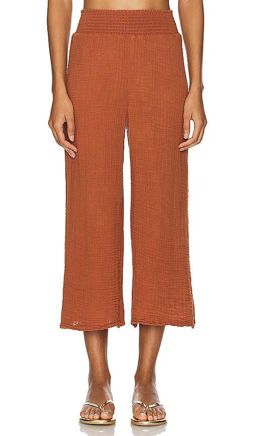 Medina Smocked Waist Cropped Pant Product Image