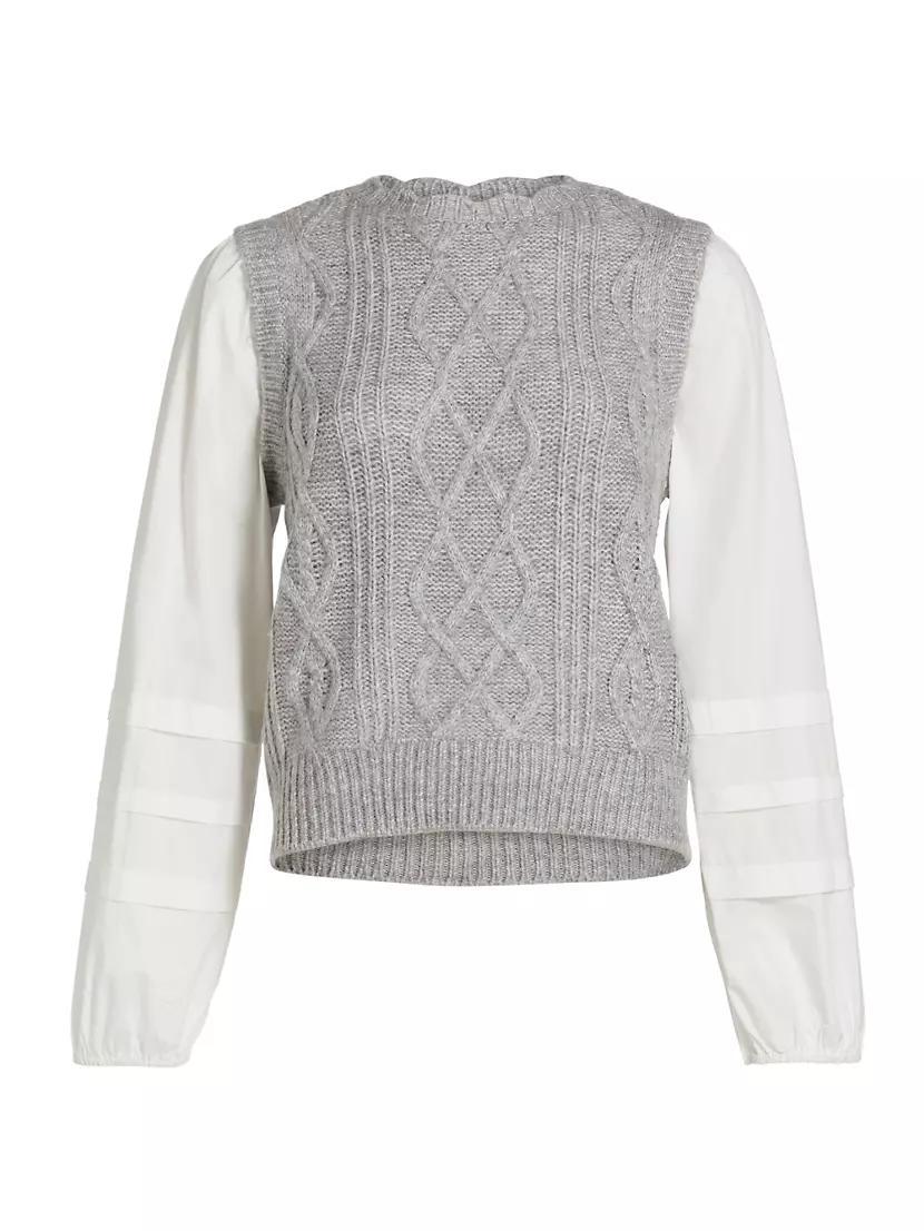 Cable-Knit Sweater Vest Product Image