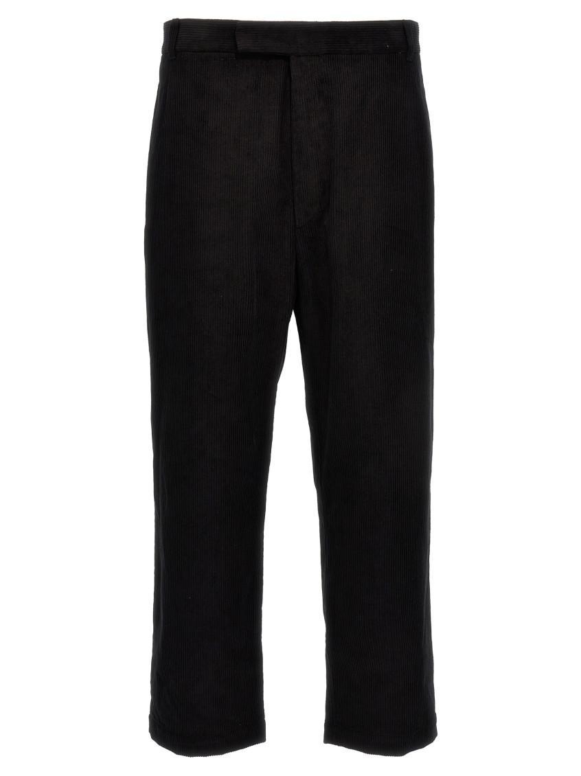 Men's Cotton Corduroy Trousers In Black Product Image